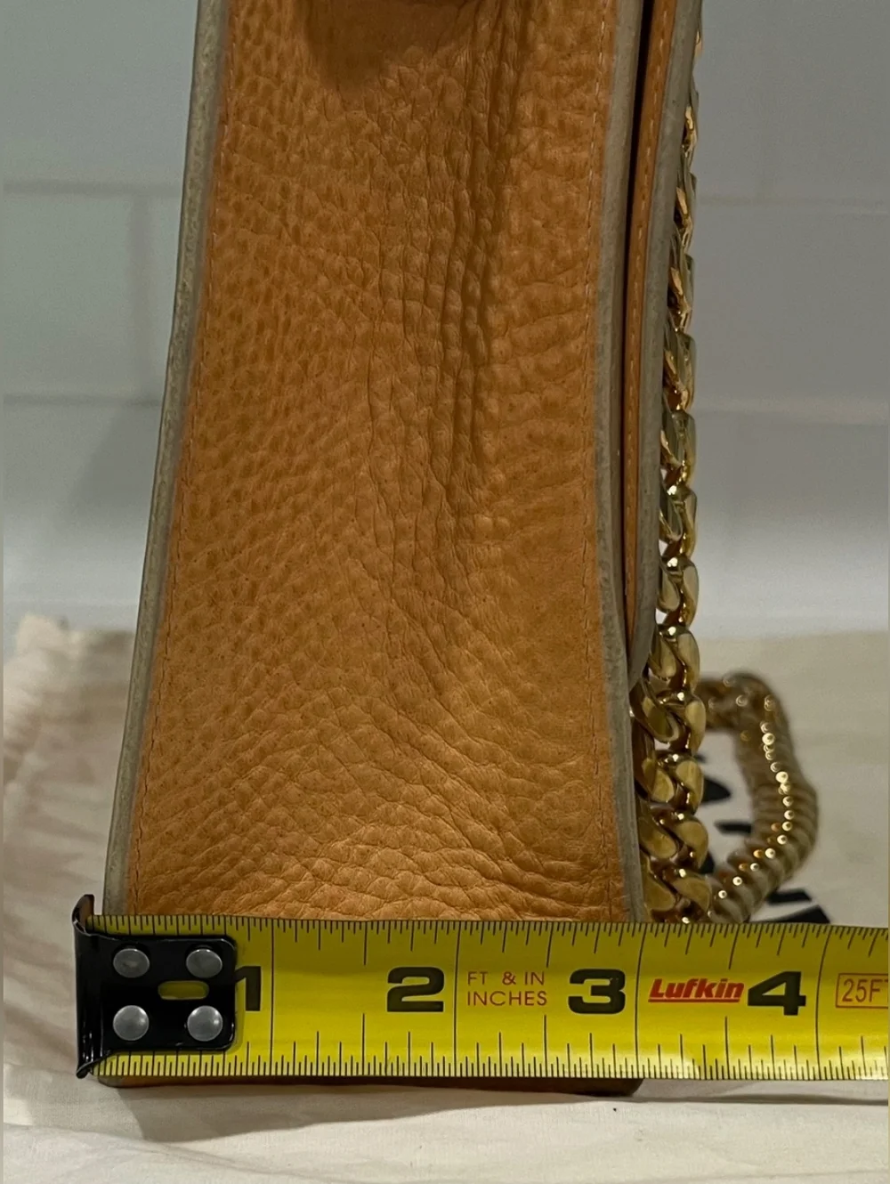 A.P.C. Vachetta Leather Flap Chain Shoulder Bag Tag Attached With Dust Bag Rare